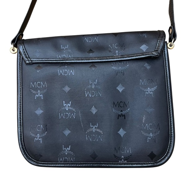 MCM Vintage Visetos Nylon Crossbody Bag Black - Picture 3 of 7